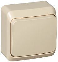 Выключатель кнопочный накладной Systeme Electric Этюд 1-кл. кремовый картинка